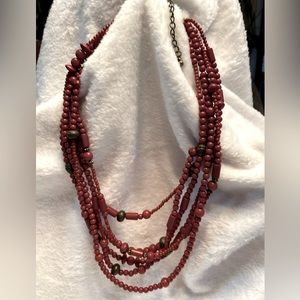 Deep Red beaded necklace